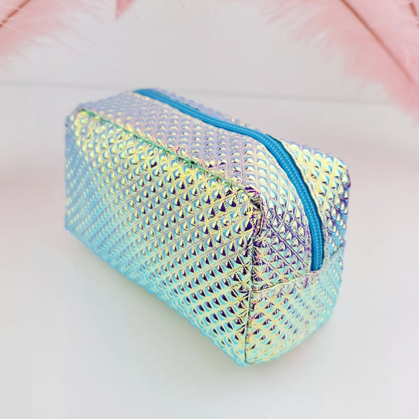 Luxury Baby Blue & Gold Lash Kit Bag (Medium)